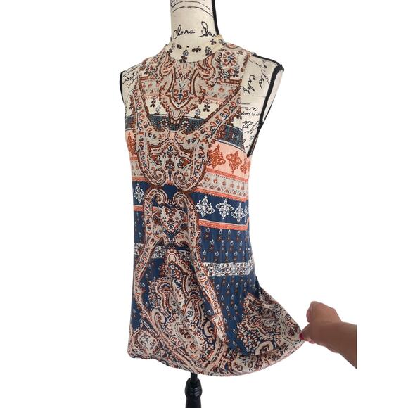 O’Neill Mini Dress Lennon Sleeveless paisley Sz S Boho cottage core - Picture 3 of 14